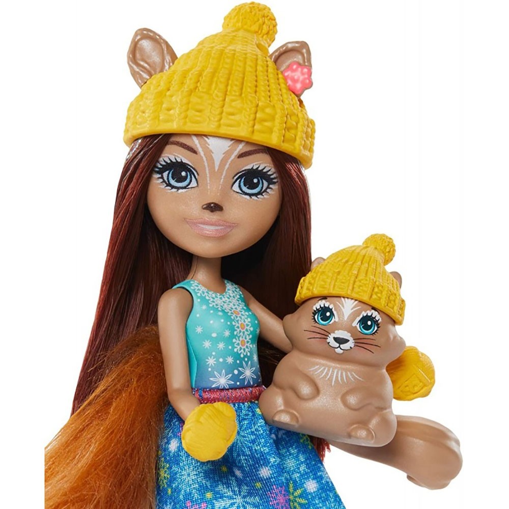 Set Enchantimals by Mattel papusa Sharlotte Squirrel, figurina Peanut si accesorii image 5
