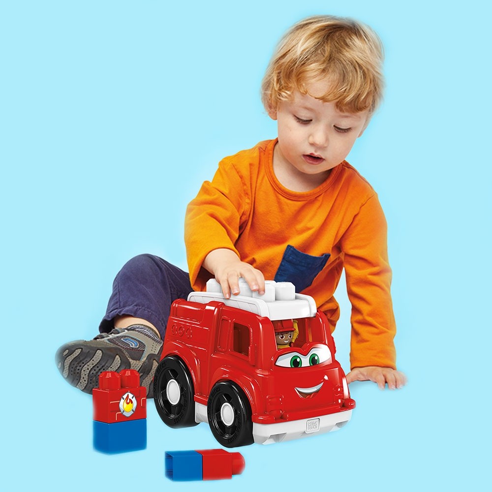 Set constructie Fisher Price Mega Blocks Masina de pompieri cu 6 piese image 2