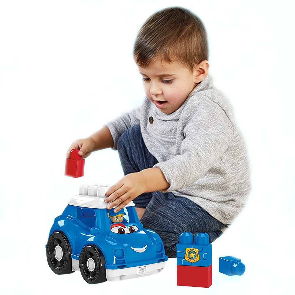 Set constructie Fisher Price Mega Blocks Masina de politie cu 6 piese image 1