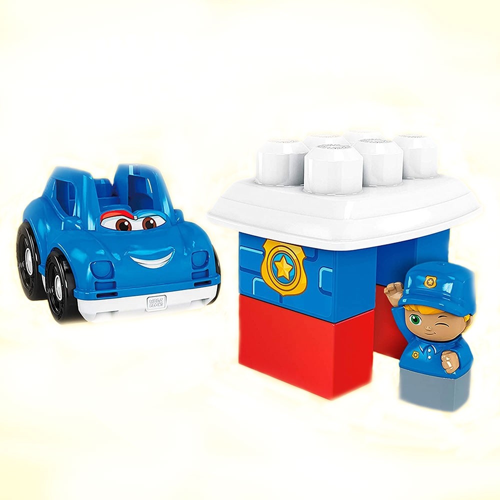 Set constructie Fisher Price Mega Blocks Masina de politie cu 6 piese image 2