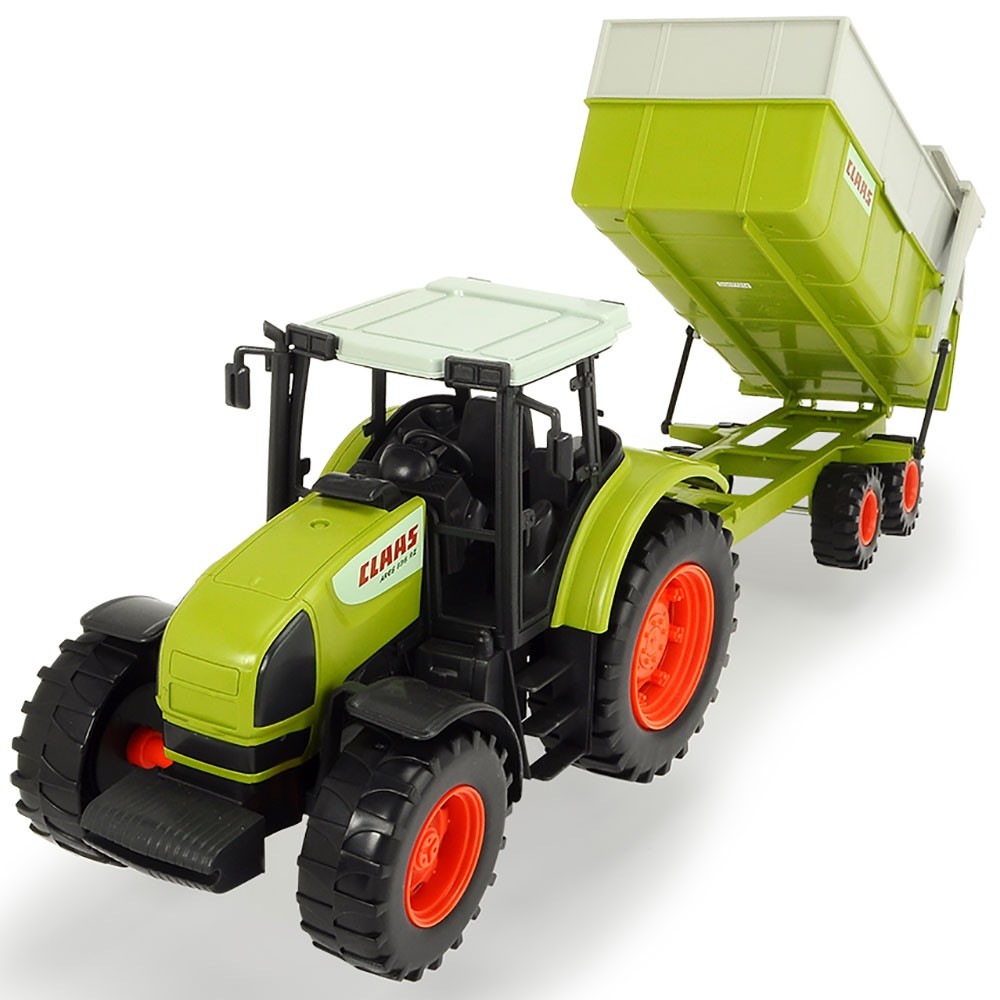 Tractor Dickie Toys Claas Ares cu remorca