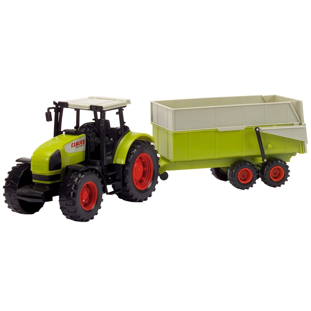 Tractor Dickie Toys Claas Ares cu remorca image 1