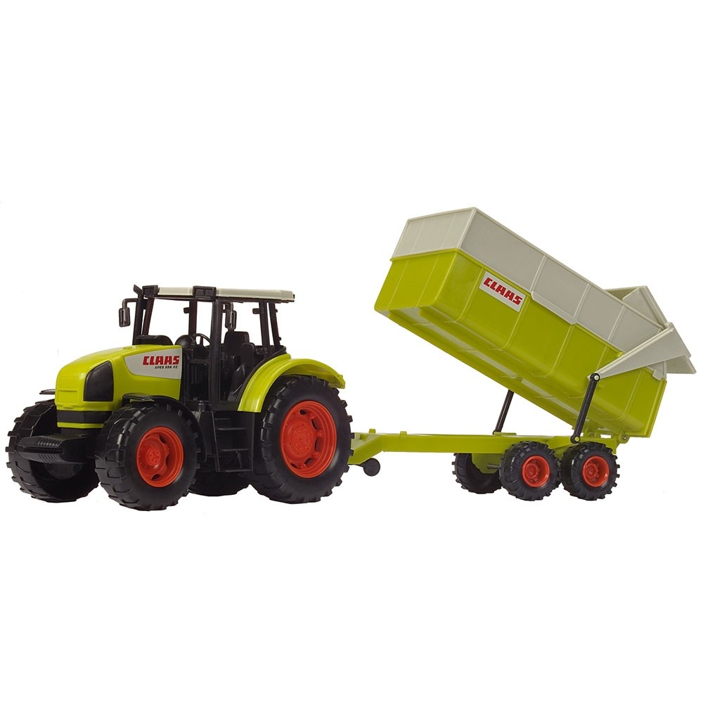 Tractor Dickie Toys Claas Ares cu remorca image 3