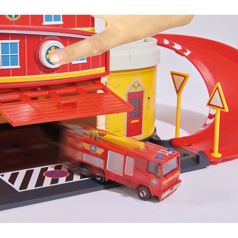 Pista de masini Dickie Toys Fireman Sam Fire Rescue Center cu elicopter si accesorii image 4