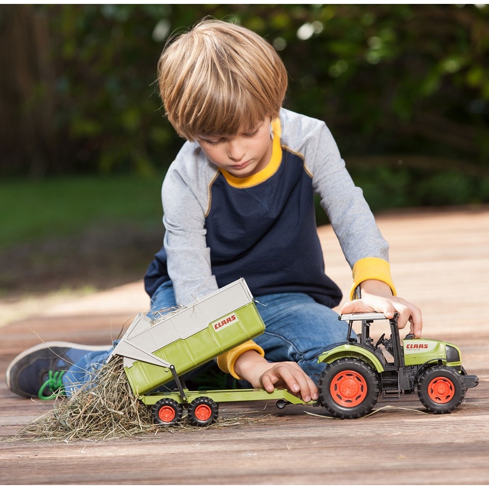 Tractor Dickie Toys Claas Ares cu remorca image 7