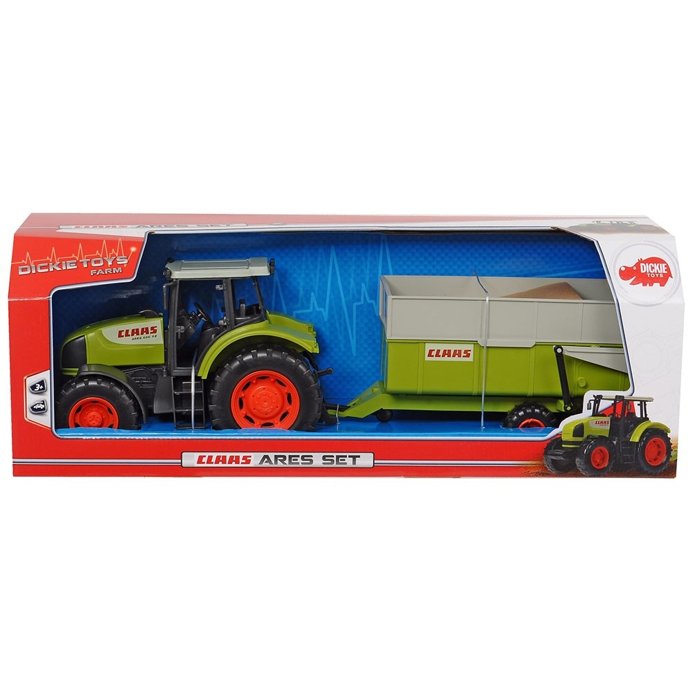 Tractor Dickie Toys Claas Ares cu remorca image 8