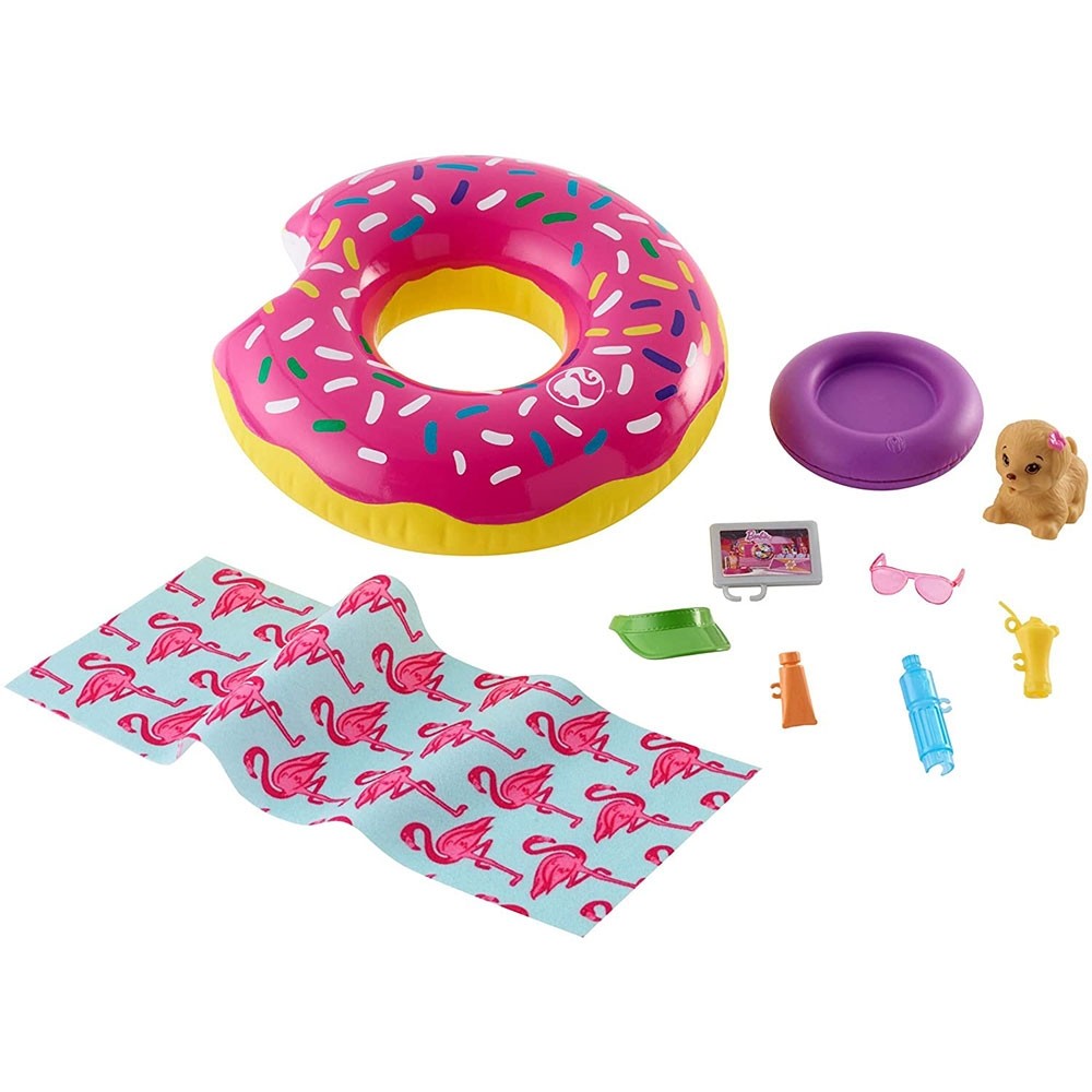 Set Barbie by Mattel Colac in forma de gogoasa cu figurina catelus si accesorii image 1