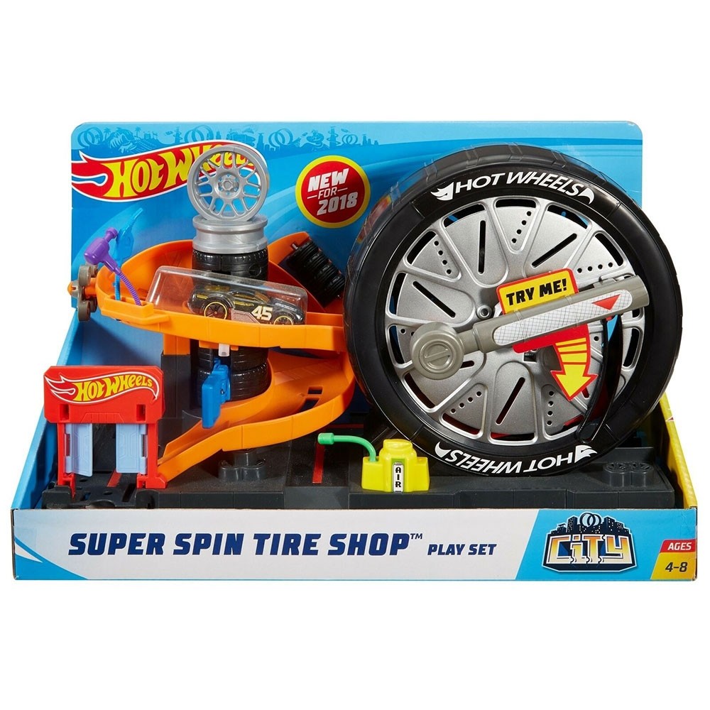 Pista de masini Hot Wheels by Mattel City Super Spin Tire Shop image 3
