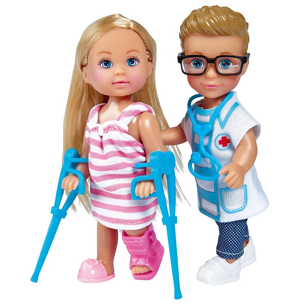 Set Simba Evi Love Doctor papusa Evi 12 cm, papusa Timmy 12 cm si accesorii