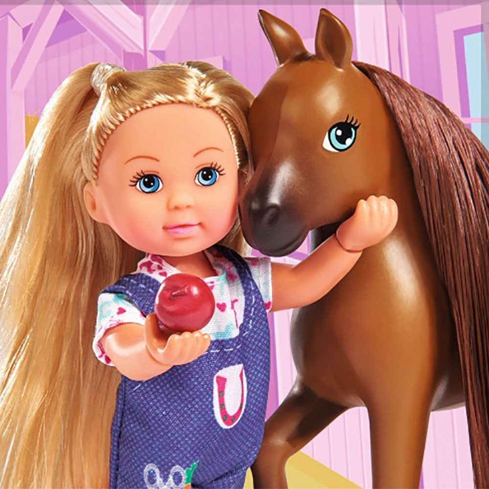 Set Simba Evi Love Doctor Evi Welcome Horse papusa 12 cm cu figurina cal si accesorii image 5