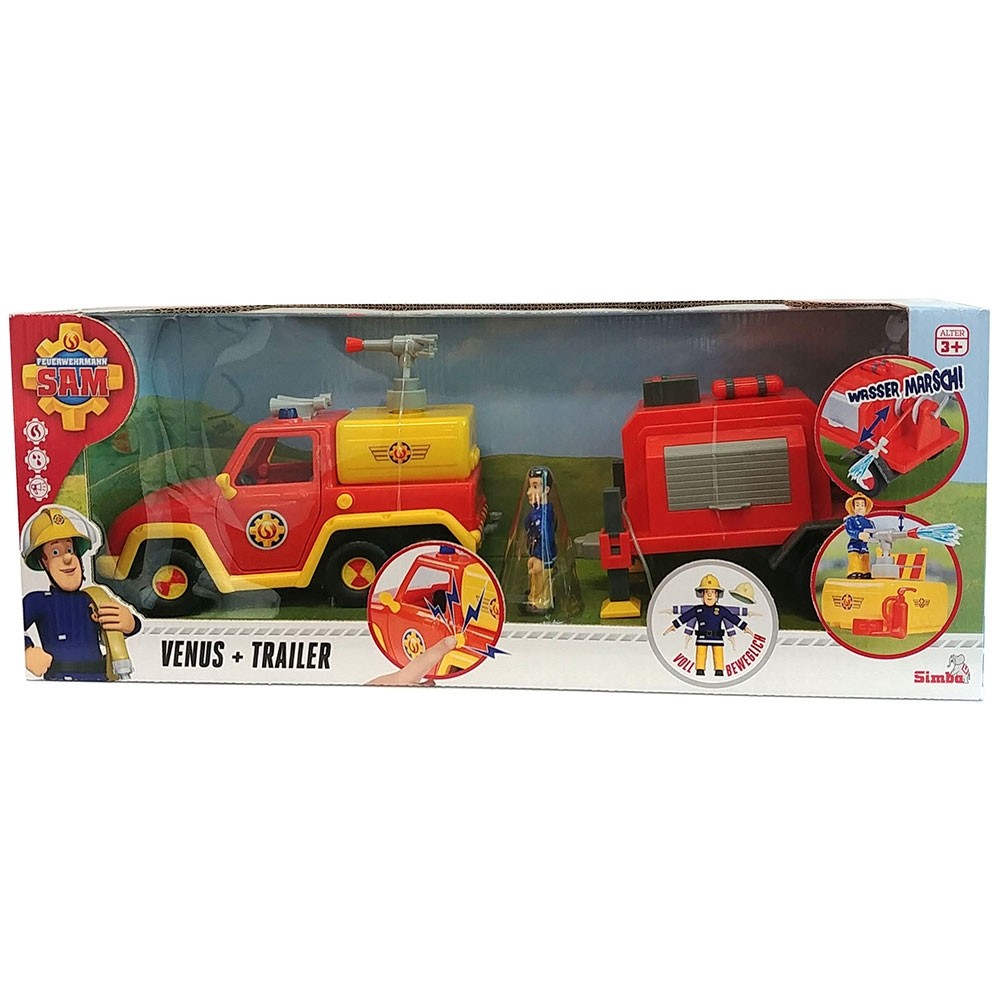 Masina de pompieri Simba Fireman Sam Venus cu remorca, figurina si accesorii image 1
