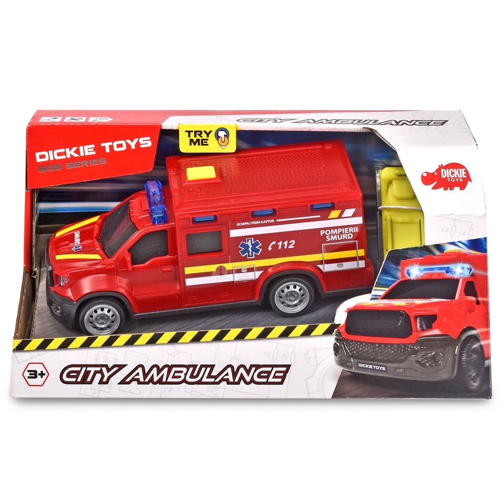 Masina ambulanta Dickie Toys City Ambulance SMURD cu accesorii image 1