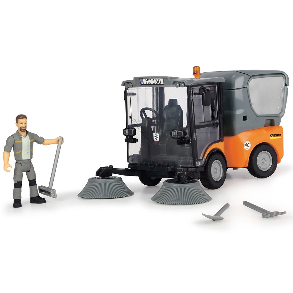Masina Dickie Toys Playlife Street Sweeper cu figurina si accesorii image 1