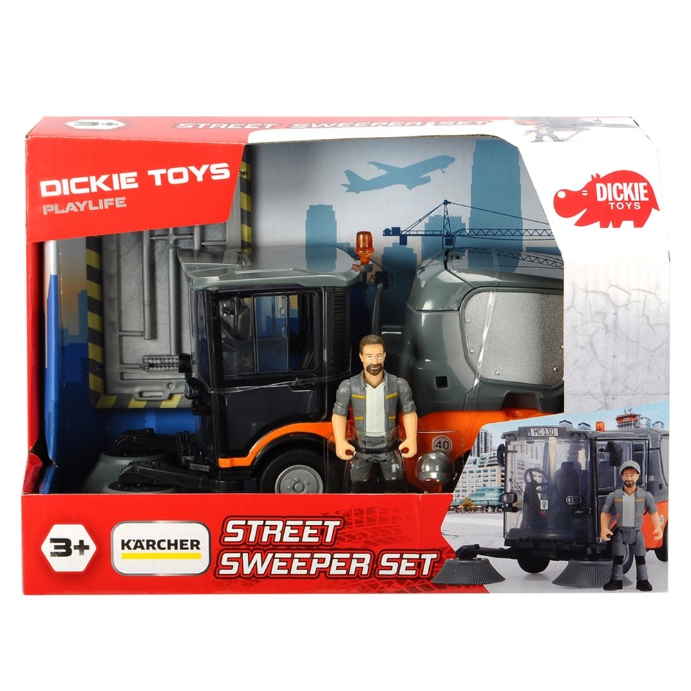 Masina Dickie Toys Playlife Street Sweeper cu figurina si accesorii image 5
