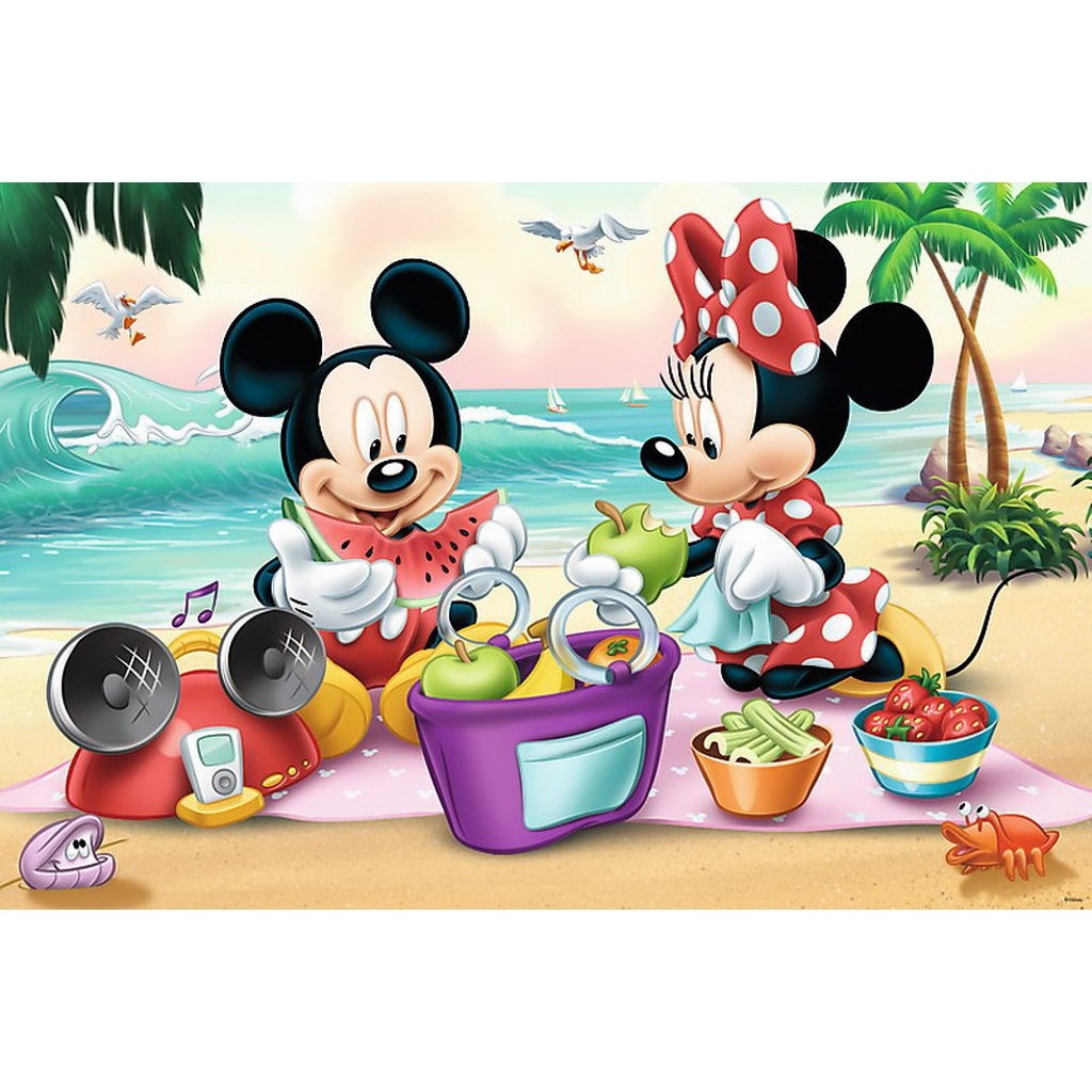 Puzzle Trefl Maxi Disney Mickey Mouse, Picnic pe plaja 24 piese image 2