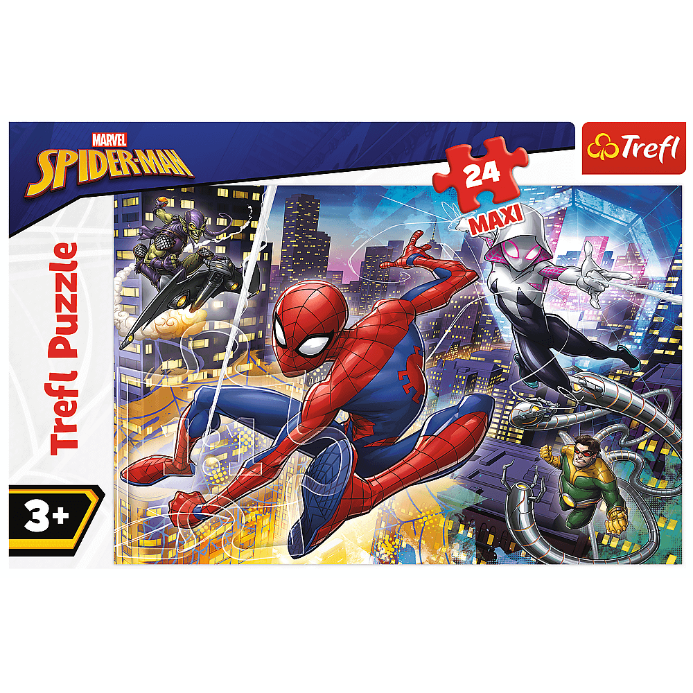 Puzzle Trefl Maxi Marvel Spider Man, Curajosul Spider Man 24 piese image 1