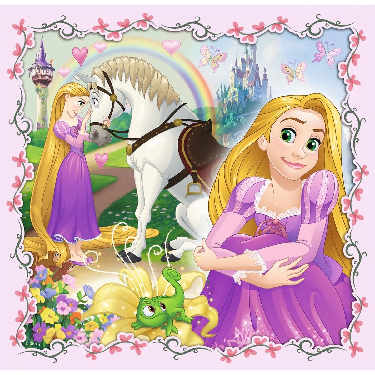 Set puzzle 3 in 1 Trefl Disney Princess Rapunzel, Printesele Aurora si Ariel, 1x20 piese, 1x36 piese, 1x50 piese image 3