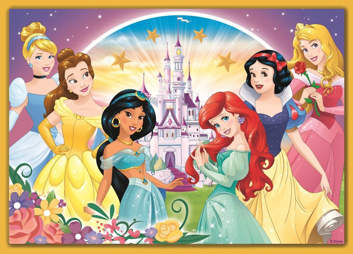 Set puzzle 4 in 1 Trefl Disney Princess, O zi fericita a Printeselor, 1x35 piese, 1x48 piese, 1x54 piese, 1x70 piese image 1