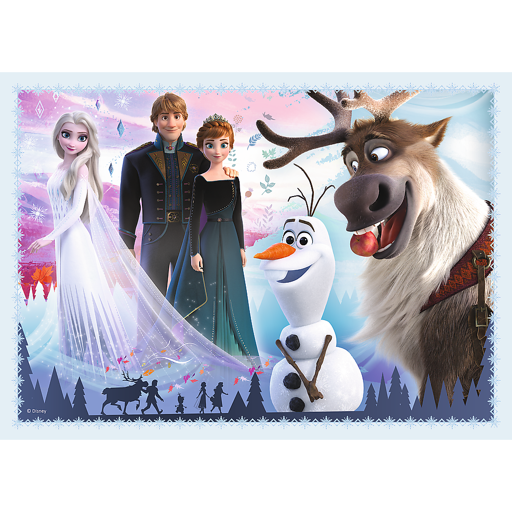 Set puzzle 4 in 1 Trefl Disney Frozen 2, In padurea magica, 1x35 piese, 1x48 piese, 1x54 piese, 1x70 piese image 1