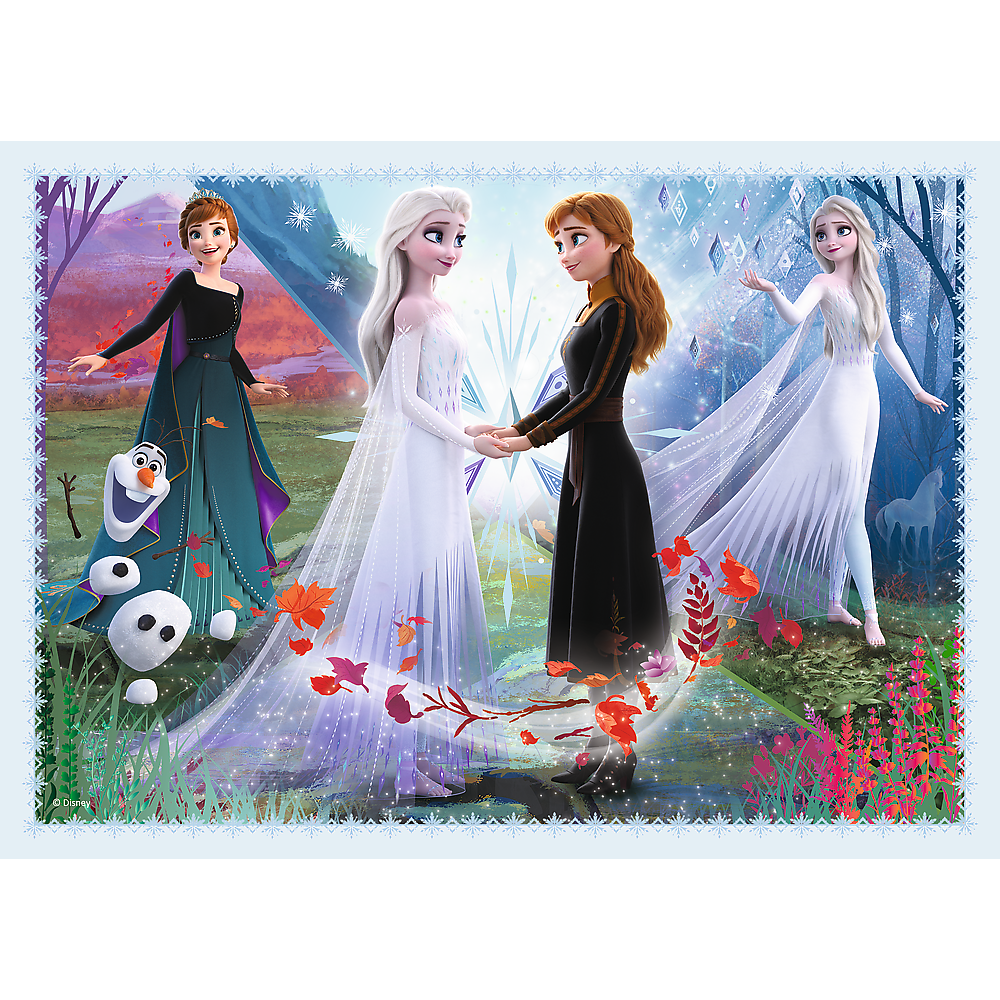 Set puzzle 4 in 1 Trefl Disney Frozen 2, In padurea magica, 1x35 piese, 1x48 piese, 1x54 piese, 1x70 piese image 2