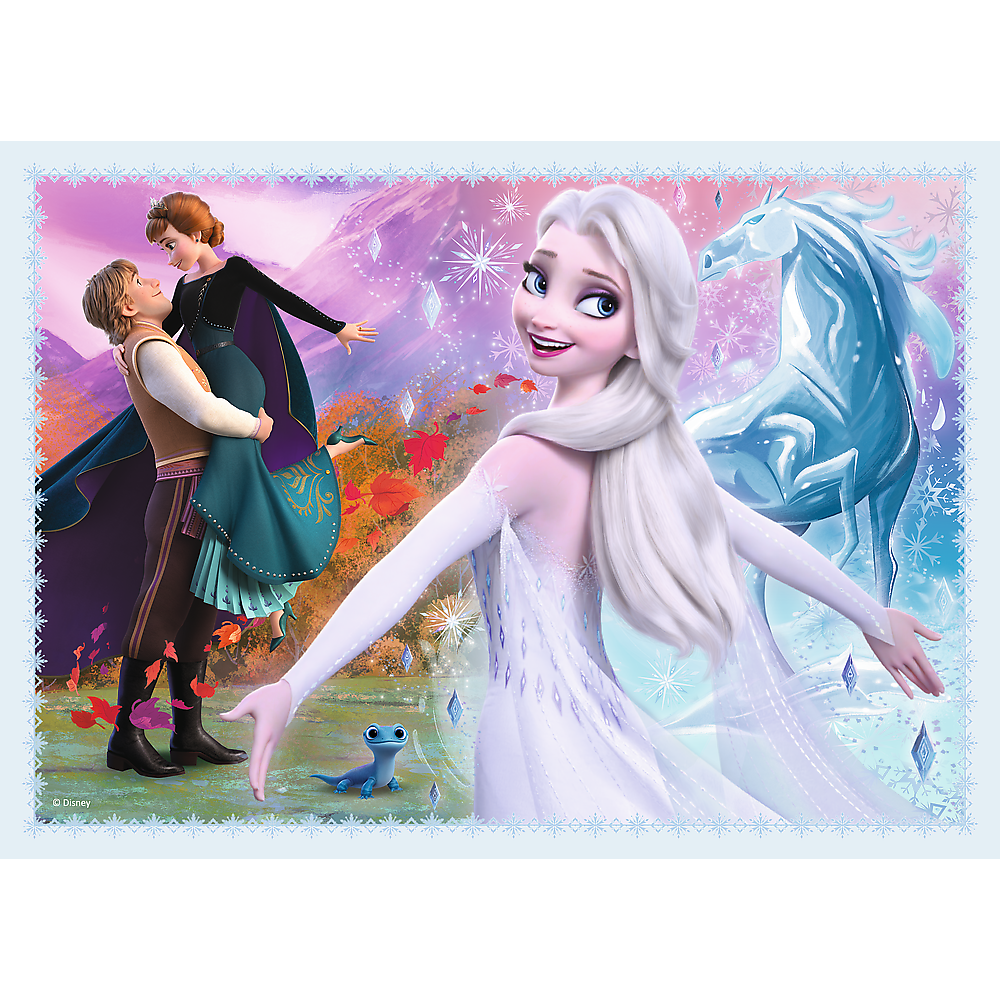 Set puzzle 4 in 1 Trefl Disney Frozen 2, In padurea magica, 1x35 piese, 1x48 piese, 1x54 piese, 1x70 piese image 3