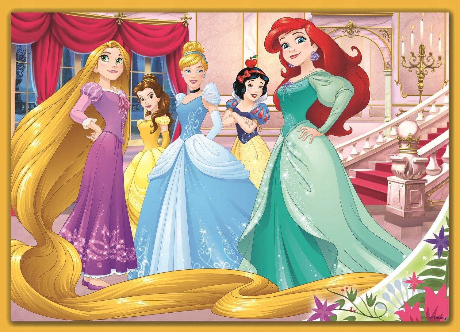 Set puzzle 4 in 1 Trefl Disney Princess, O zi fericita a Printeselor, 1x35 piese, 1x48 piese, 1x54 piese, 1x70 piese image 4