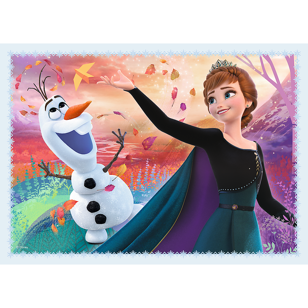 Set puzzle 4 in 1 Trefl Disney Frozen 2, In padurea magica, 1x35 piese, 1x48 piese, 1x54 piese, 1x70 piese image 4
