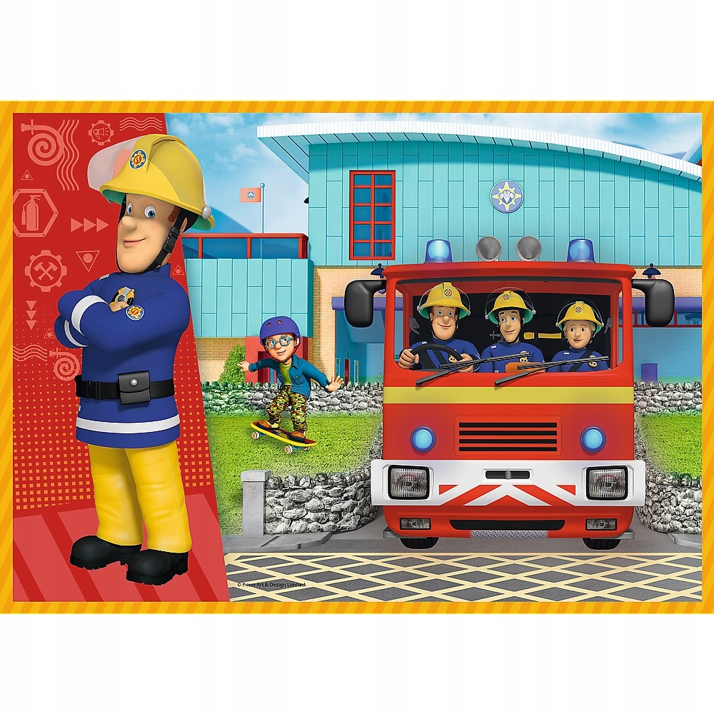 Set puzzle 4 in 1 Trefl Fireman Sam, Pompierul Sam in ajutor, 1x35 piese, 1x48 piese, 1x54 piese, 1x70 piese image 2