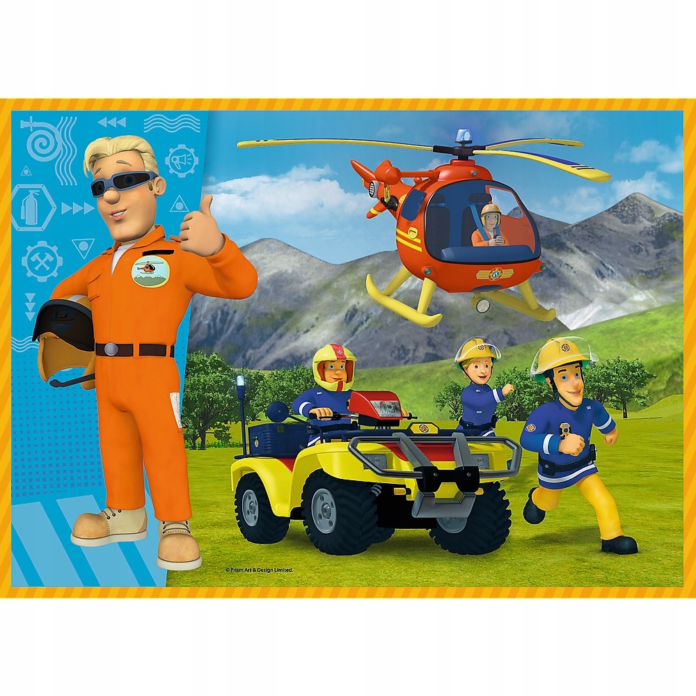 Set puzzle 4 in 1 Trefl Fireman Sam, Pompierul Sam in ajutor, 1x35 piese, 1x48 piese, 1x54 piese, 1x70 piese image 4