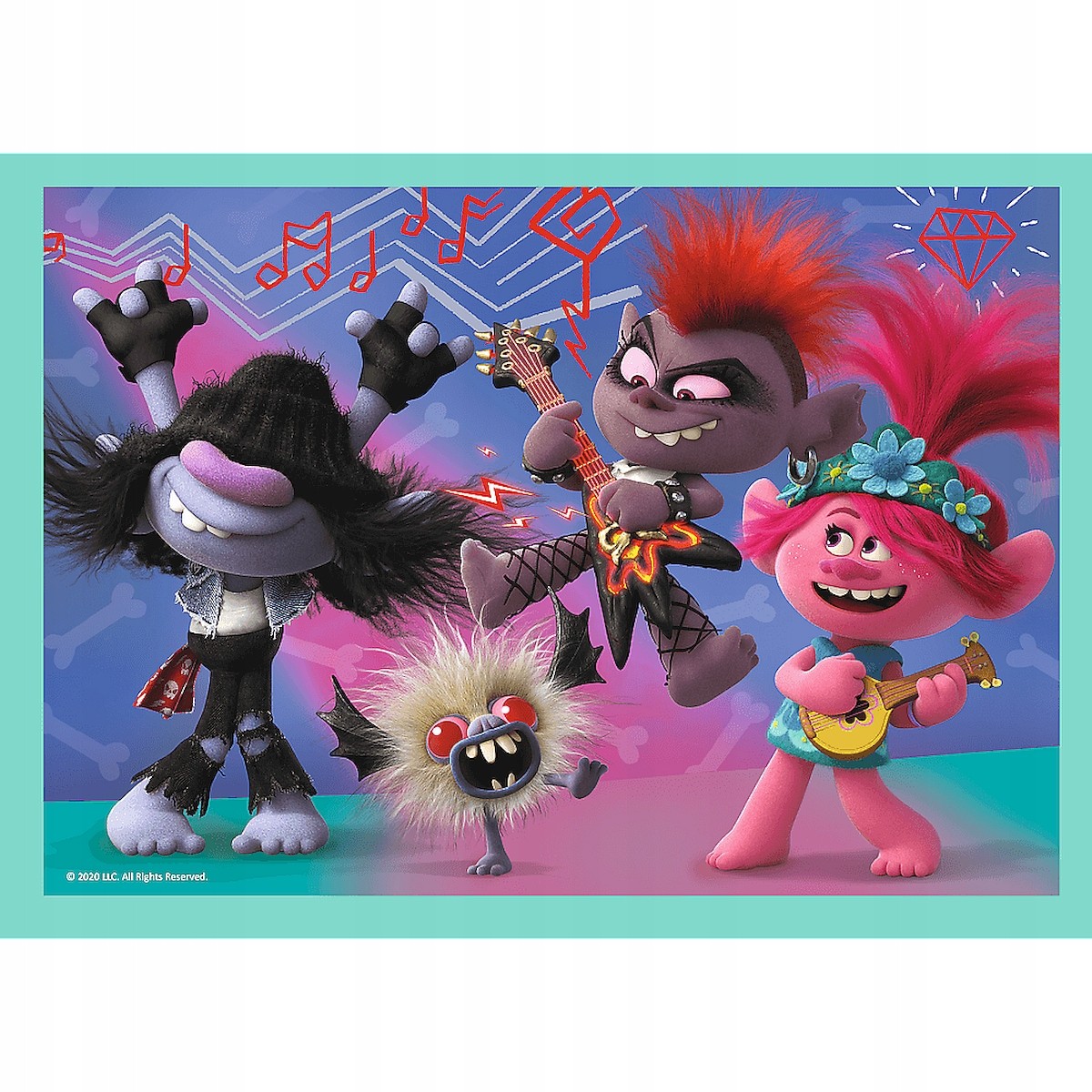 Set puzzle 4 in 1 Trefl DreamWorks Trolls, Turneul trolilor, 1x35 piese, 1x48 piese, 1x54 piese, 1x70 piese image 2