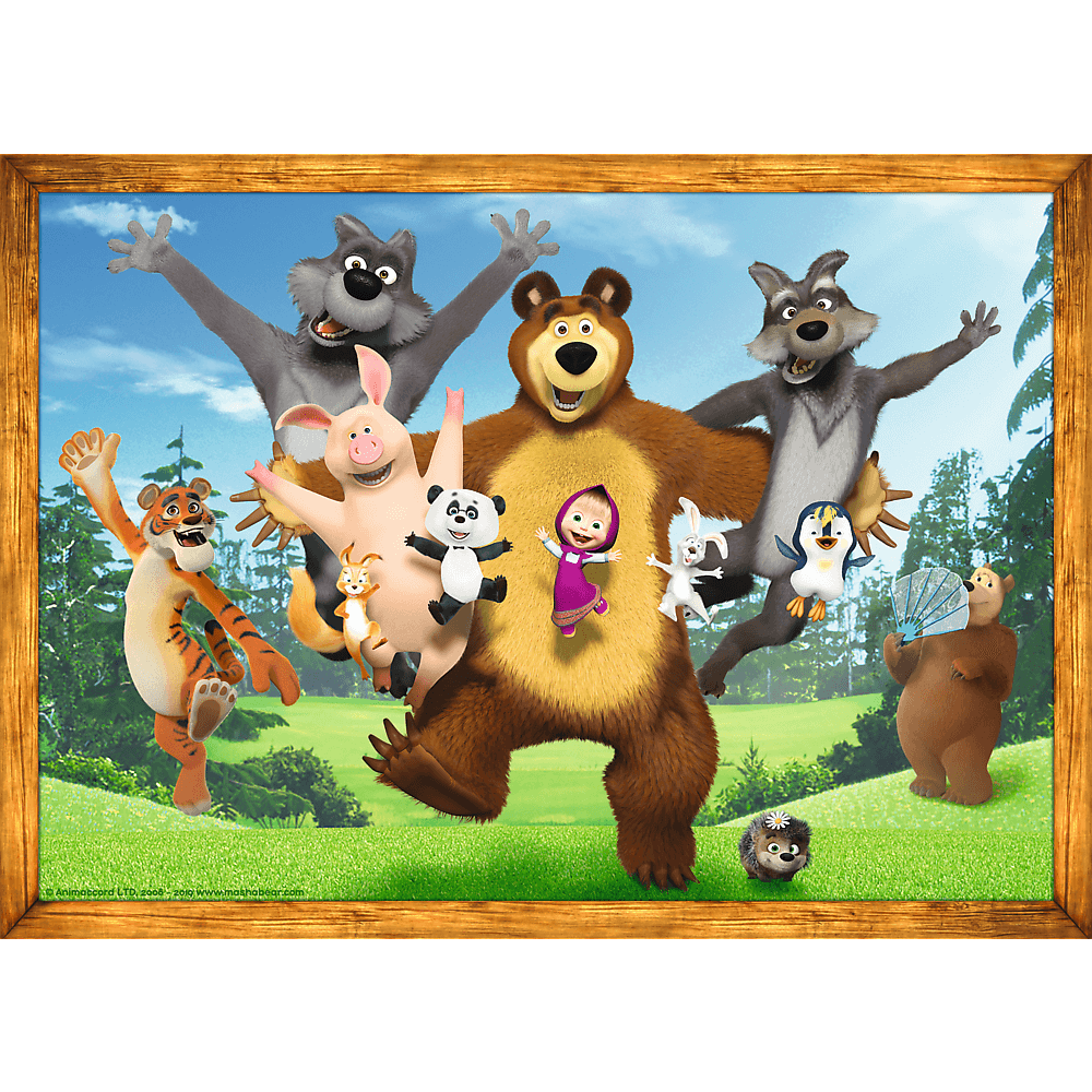 Set puzzle 4 in 1 Trefl Masha and the Bear, Aventurile lui Masha in padure, 1x35 piese, 1x48 piese, 1x54 piese, 1x70 piese image 3