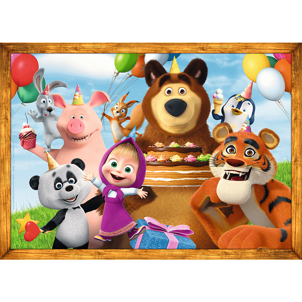 Set puzzle 4 in 1 Trefl Masha and the Bear, Aventurile lui Masha in padure, 1x35 piese, 1x48 piese, 1x54 piese, 1x70 piese image 4