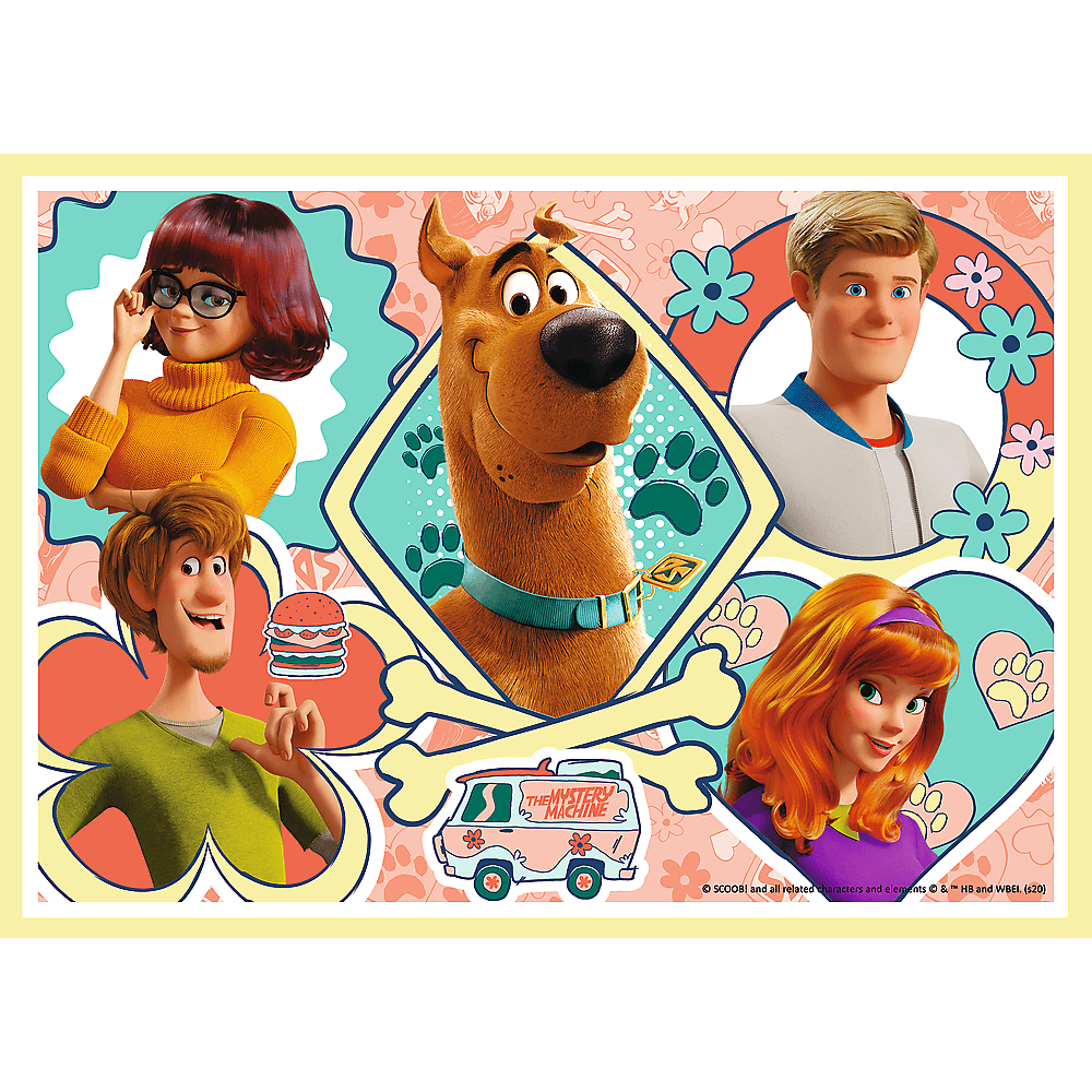 Set puzzle 4 in 1 Trefl Scooby Doo si prietenii, 1x35 piese, 1x48 piese, 1x54 piese, 1x70 piese image 1