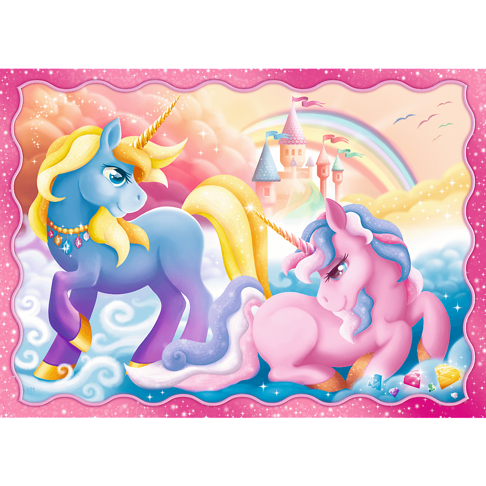 Set puzzle 4 in 1 Trefl Lumea magica a unicornilor, 1x35 piese, 1x48 piese, 1x54 piese, 1x70 piese image 4