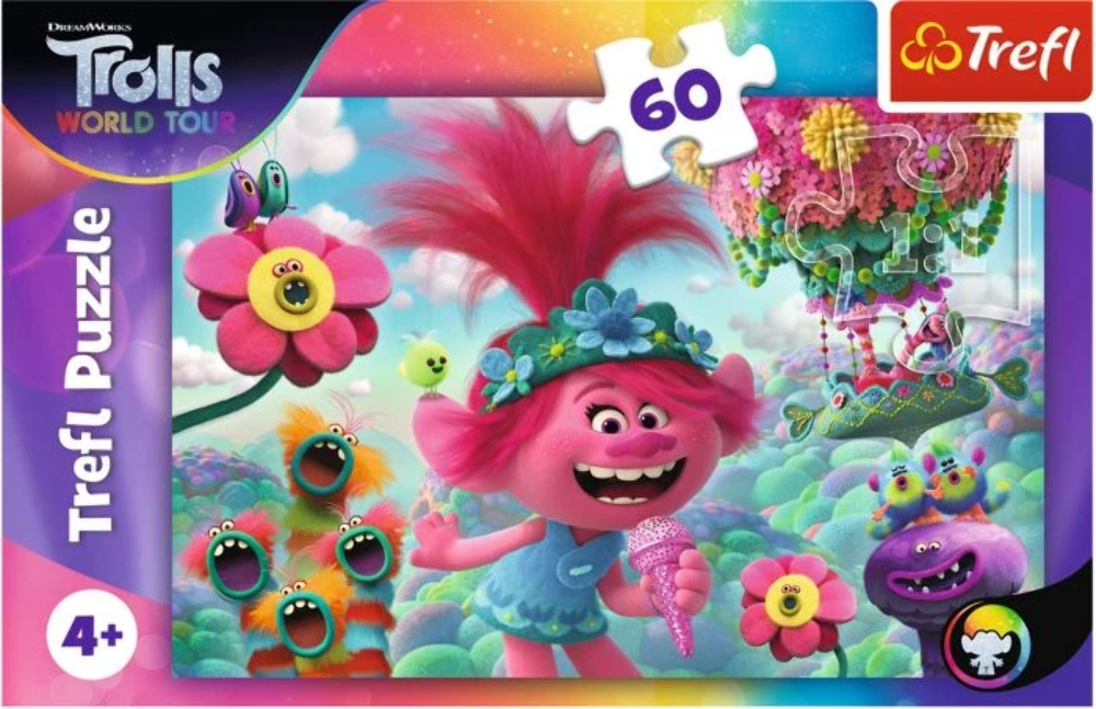 Puzzle Trefl DreamWorks Trolls, In lumea muzicii a Trolilor 60 piese image 1