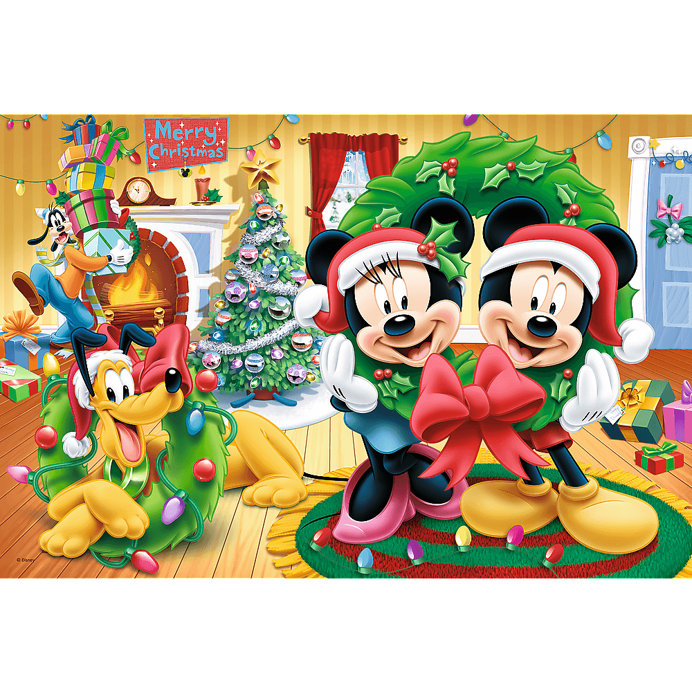 Puzzle Trefl Disney Mickey Mouse, Magia Craciunului 100 piese image 1