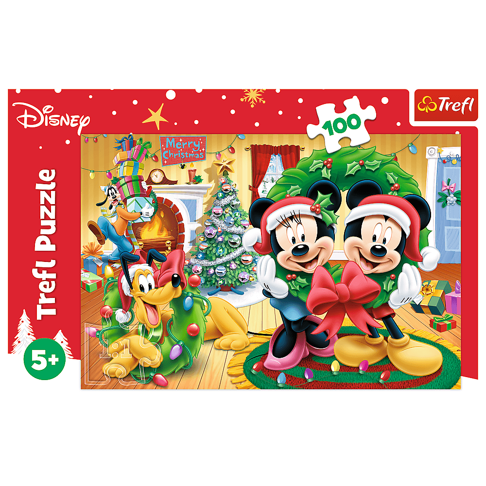 Puzzle Trefl Disney Mickey Mouse, Magia Craciunului 100 piese image 2
