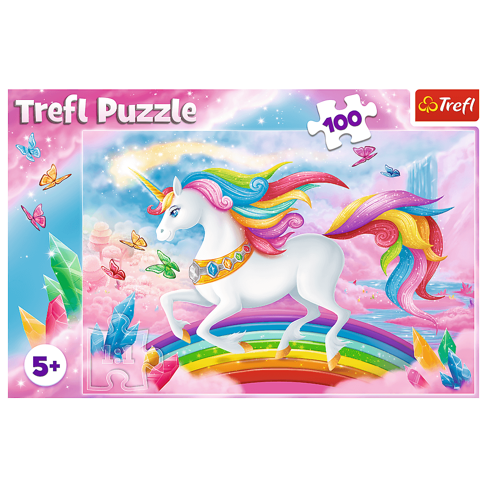 Puzzle Trefl Lumea de cristal a unicornilor 100 piese image 2
