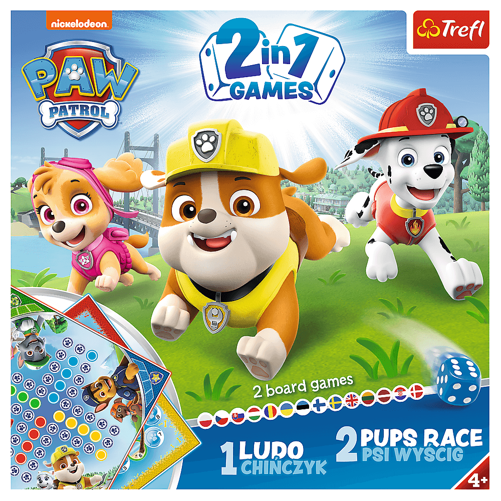 Joc Trefl Paw Patrol, Patrula Catelusilor 2 in 1 Ludo si Cursa image 3