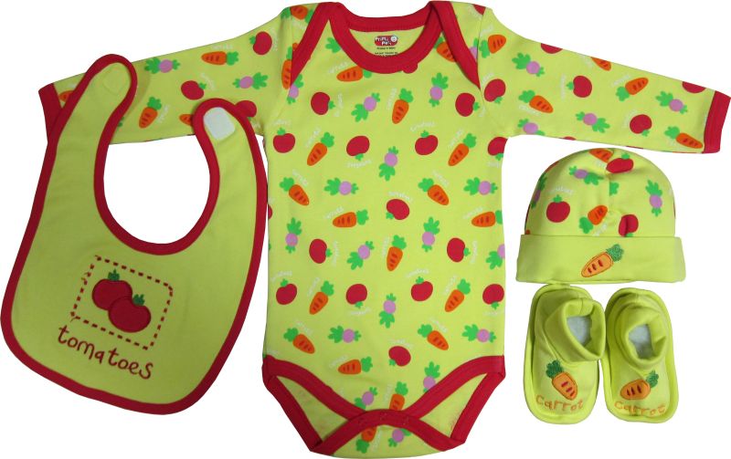 Set cadou bebe 4 piese, PP14534ML, (Galben/verde)