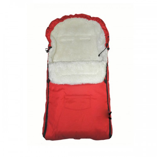 Sac de iarna pentru carucior cu interior din lana 108 cm rosu image 2