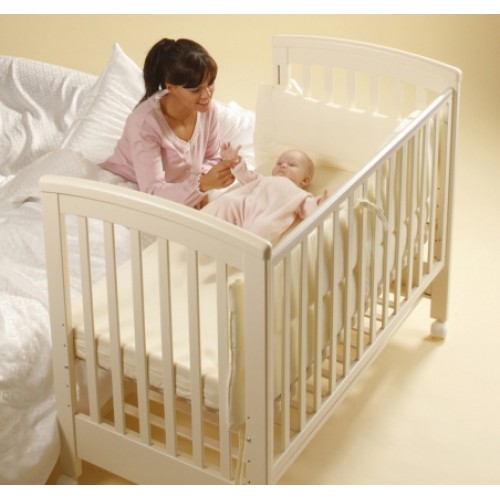 Treppy Patut co-sleeping 120x60 cu laterala culisanta si roti Dreamy Plus Natur image 4