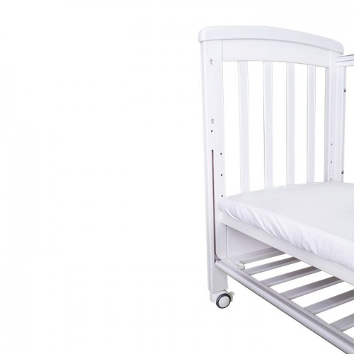 Treppy Patut co-sleeping 120x60 cu laterala culisanta si roti Dreamy Plus Alb image 12