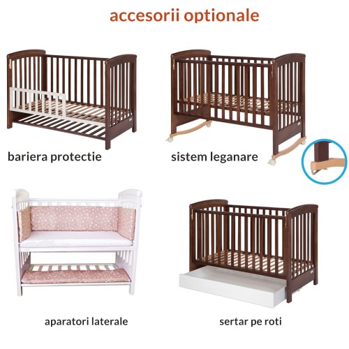 Treppy Patut co-sleeping 120x60 cu laterala culisanta si roti Dreamy Plus Alb image 13