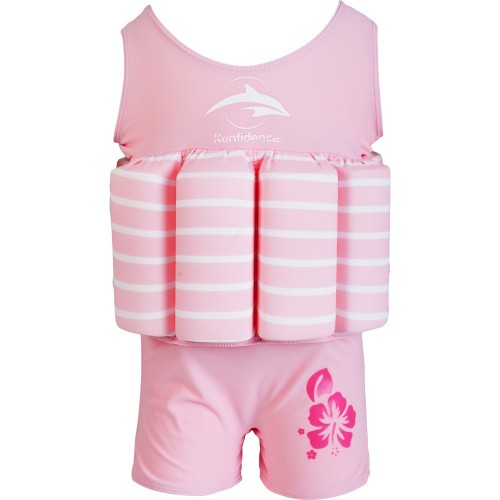 Costum inot copii cu sistem de flotabilitate ajustabil pink stripe 4-5 ani image 3