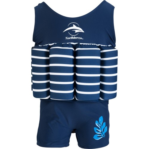 Costum inot copii cu sistem de flotabilitate ajustabil blue stripe 4-5 ani image 2