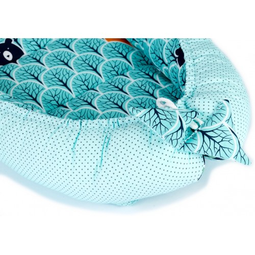 Cosulet bebelus pentru dormit Baby Nest Cocoon XL 90x50 cm Mint forest image 1