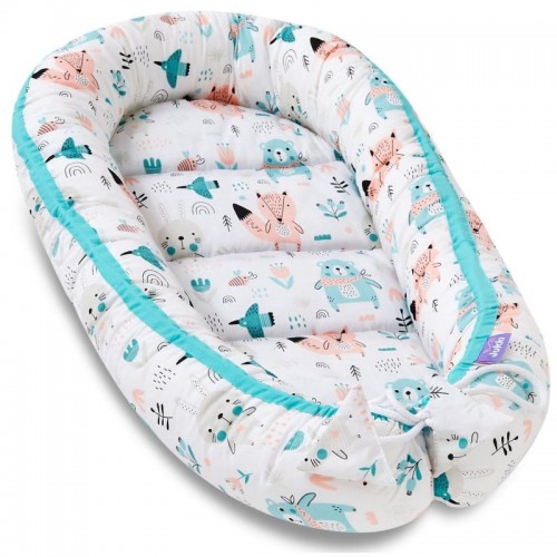 Cosulet bebelus pentru dormit Baby Nest Cocoon XL 90x50 cm Happy Friends image 1