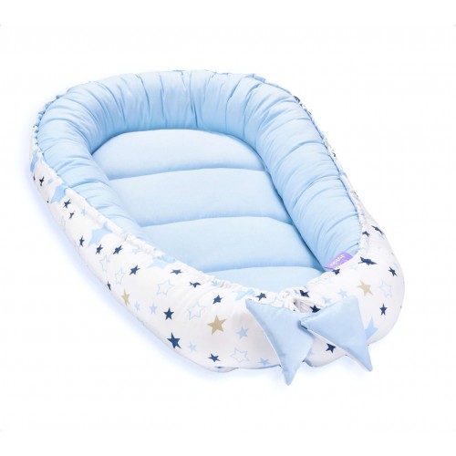 Cosulet bebelus pentru dormit Baby Nest Cocoon XL 90x50 cm Milky Way