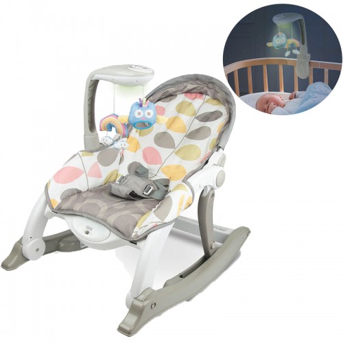Winfun - Balansoar cu vibratii Rainbow, cu inregistrare voce, senzor de sunet si carusel detasabil image 2